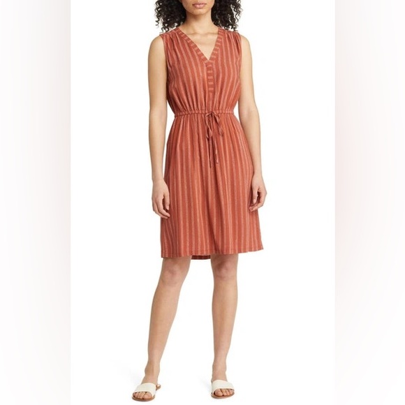 NWT Caslon Stripe Print Sleeveless Dress - Picture 1 of 12